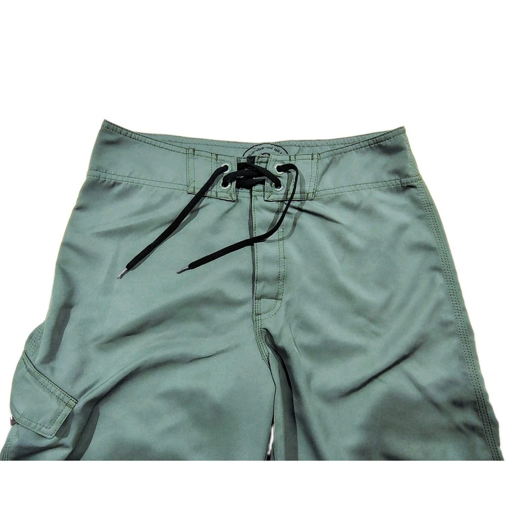 DA HUI Men's Unlined Board Shorts Green Cargo Pocket Size  30 x 10 In - Picture 2 of 11